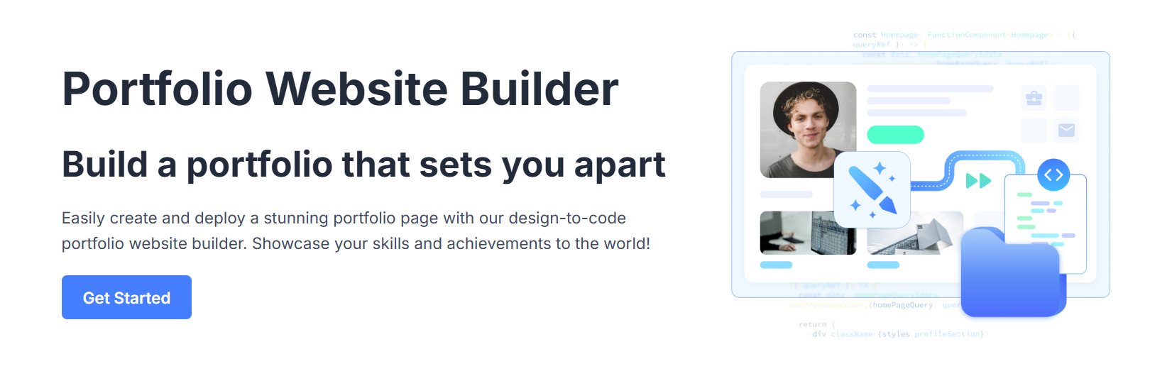 Figma Make portfolio builder interface