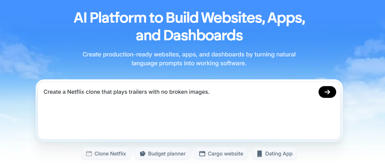 Emergent website builder screenshot