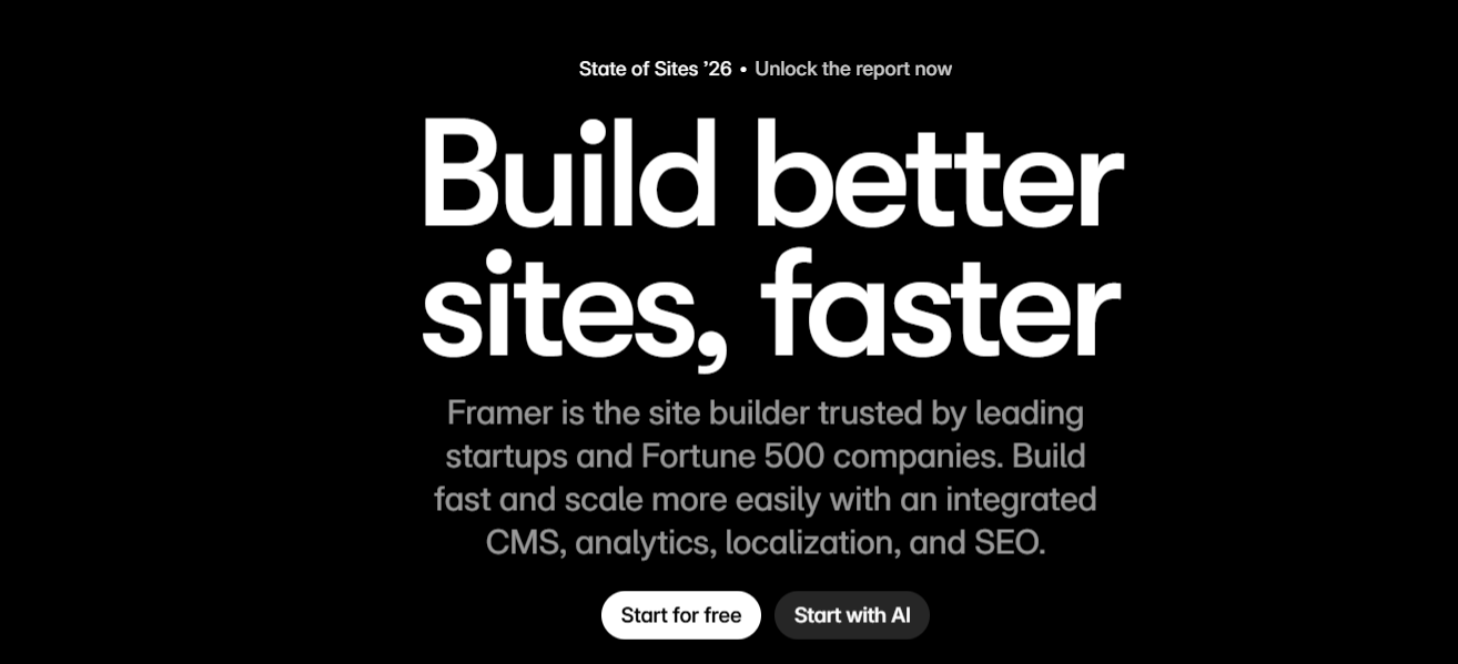 Framer website builder screenshot