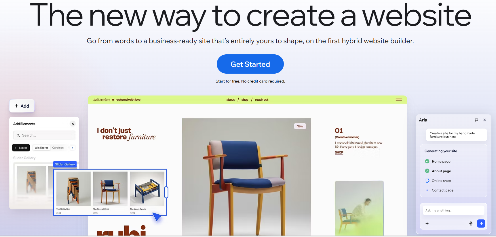 Wix website builder screenshot