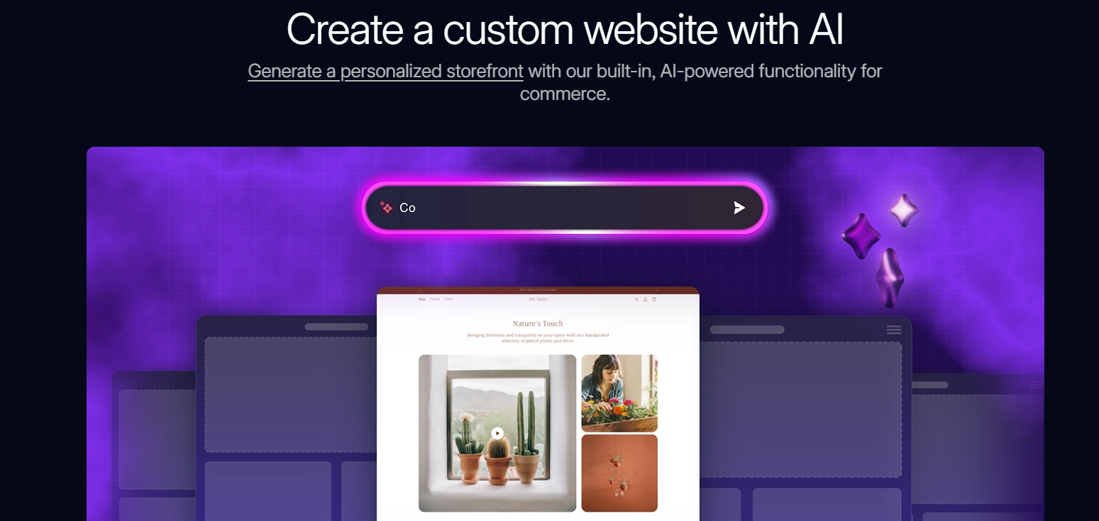 Shopify website builder screenshot