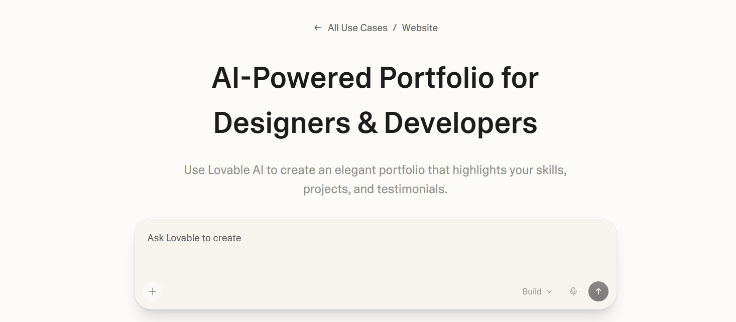 Emergent portfolio builder interface